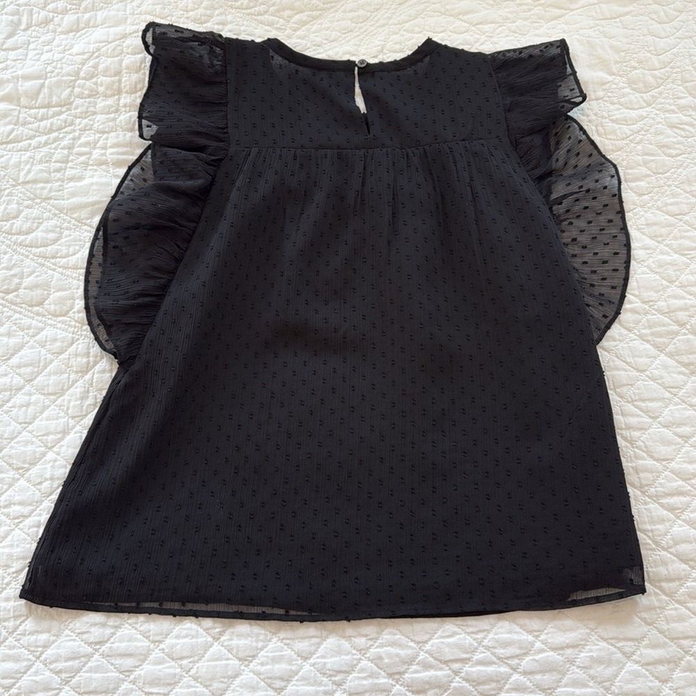 LOFT Black Ruffle Blouse - Picture 9 of 10